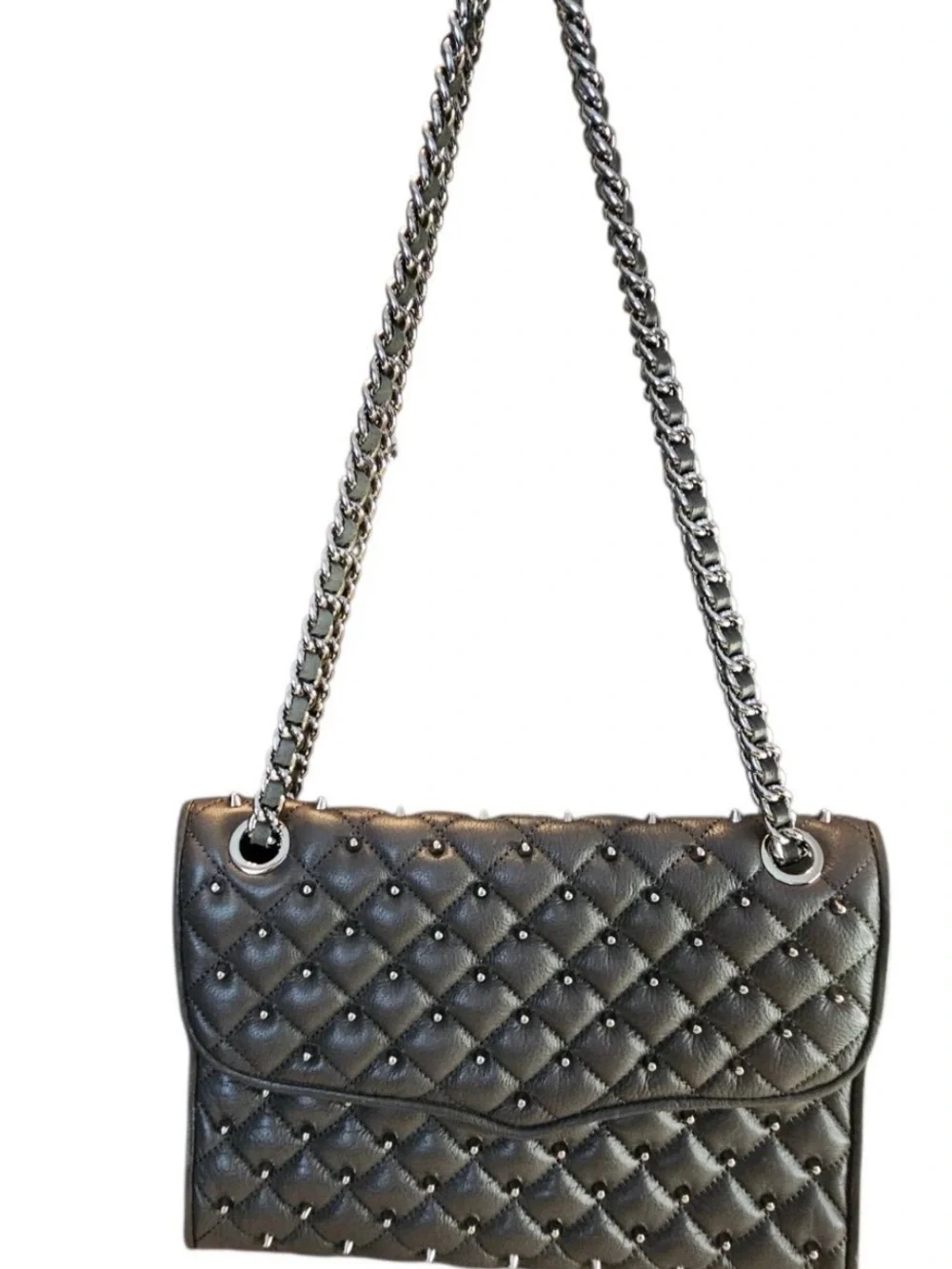 Rebecca Minkoff Quilted Studded Chain-Handle Shoulder Bag - Black